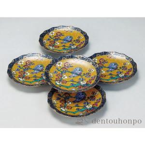 椿皿 溜 5枚 ( 初任給 プレゼント 母の日 和食器セット お皿 揃える