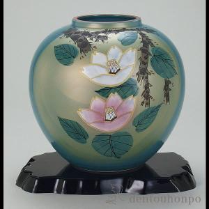 九谷焼 花瓶 花の舞 7号 ( あすつく 木箱名入れ有料 木札名入れ有料