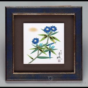 九谷焼 陶額 南天 ( 退職祝い 定年 置物 額飾り 陶板 陶板画 法人