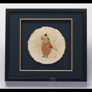 九谷焼 陶額 南天 ( 退職祝い 定年 置物 額飾り 陶板 陶板画 法人