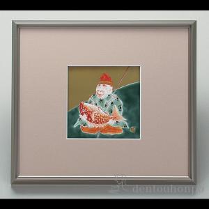 九谷焼 陶額 南天 ( 退職祝い 定年 置物 額飾り 陶板 陶板画 法人