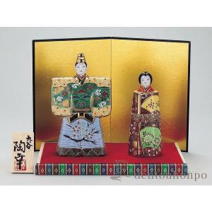 九谷焼 高級 陶磁器 雛人形 デコ盛 細描 5.5号 焼き塗装木箱台付