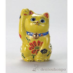 九谷焼 お祈り猫 金ブチ盛 3.8号 ( 敬老の日 プレゼント 置物 幸運
