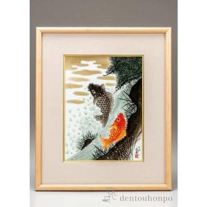 九谷焼 飾陶板 開運左馬 ( 木札名入れ有料 退職祝い 定年 置物 額飾り