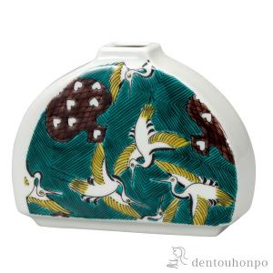 九谷焼 九谷勇峰作 花器九谷焼/九谷勇峰作 花鳥 花瓶 ギフト 中古 代引