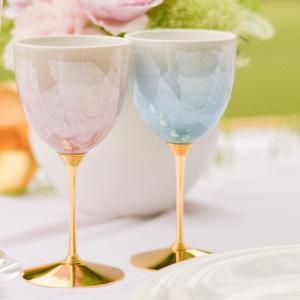 九谷焼 ワインカップ 本金捻鉄仙文 ペア ( 木箱名入れ有料 ワイン