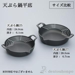 岩鋳 南部鉄器 天ぷら鍋 平底 27cm ( ...の詳細画像1