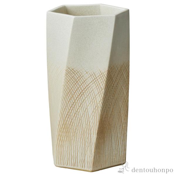傘立て 櫛目ひねり 六角 白 ( へちもん スリム 玄関 お店 高級 おすすめ 信楽焼 周年 創立 ...