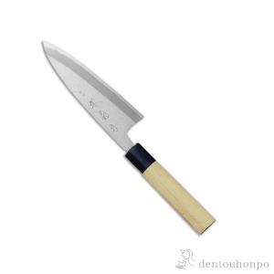 和包丁 堺菊守 青鋼（朴八角柄） 出刃 120mm 1本 名入れ彫刻無料