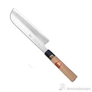 和包丁 堺菊守 極上（水牛柄） 鎌型薄刃 180mm 1本 名入れ彫刻無料
