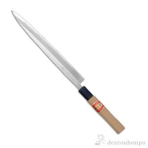 和包丁 堺菊守 青鋼（朴八角柄） 身卸し 180mm 1本 名入れ彫刻無料