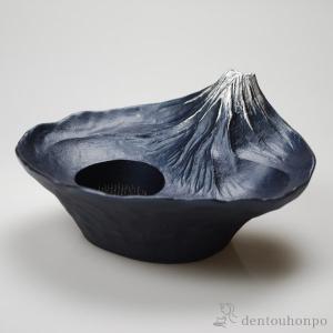 水盤 雫影 HISAGO 墨黒 剣山付 ( 初任給 プレゼント 母の日 花器