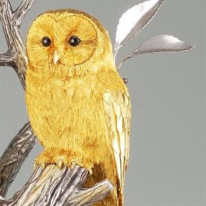 純金 フクロウ 600g 2羽 ( 光則(金工...の詳細画像2
