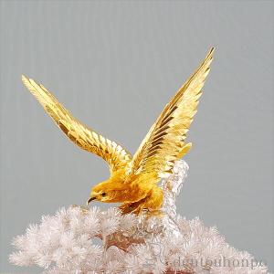 純金 松に鷹 500g ( 光則(金工芸) 木...の詳細画像1