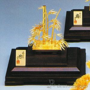 純金 盆栽 竹 A 3号・100g ( 光則（金工芸） 木札名入れ有料 高級