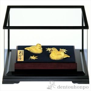 純金 おしどり B 60g ( 光則（金工芸） 木札名入れ有料 高級 コレクション 美術品 工芸品 伝統 東京銀器（金工芸） 周年 創立 上場 竣工 開店 )
