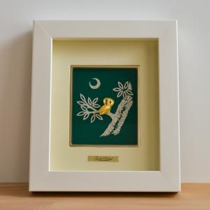 銀製 アートレリーフ フクロウ 1号 ( 額縁 飾り フレーム 人気