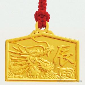 K18 根付 絵馬 辰 ( ストラップ 美術品...の詳細画像1