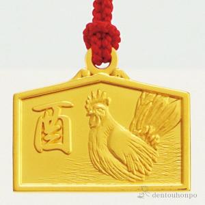 K18 根付 絵馬 酉 ( ストラップ 美術品...の詳細画像1