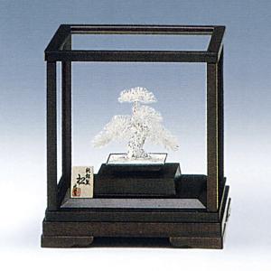 銀製 盆栽 懸崖松 12号・630g ( 光則（銀工芸） 木札名入れ有料 高級