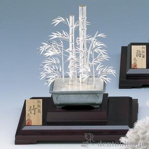 銀製 盆栽 懸崖松 12号・630g ( 光則（銀工芸） 木札名入れ有料 高級