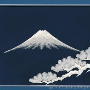 純銀 貴金属画ランマ 富士に松 A 中 ( 光...の詳細画像2
