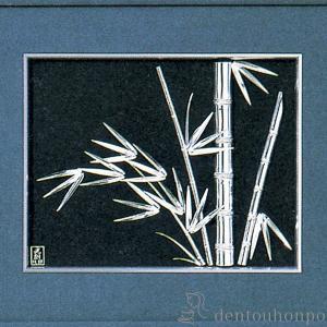 銀製 貴金属画 竹 A 5号 ( 光則(銀工芸...の詳細画像1