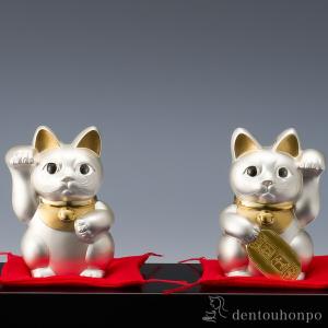銀製 招き猫 セット 180g ( 置物 幸運...の詳細画像1