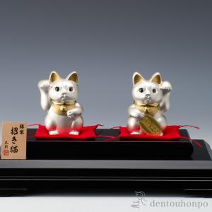 銀製 招き猫 セット 180g ( 置物 幸運...の詳細画像2
