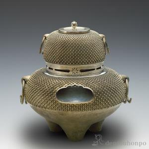 銀製 風炉茶釜セット 霰 2995g ( 茶器 ...の商品画像