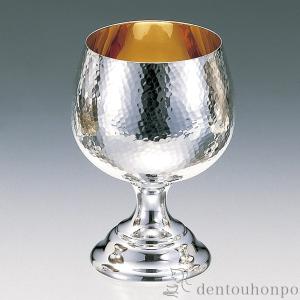 ふるさと納税 北区 人間国宝 奥山峰石の銀製ワインカップ 桜 (高さ