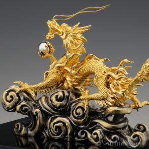 純金 青雲吉祥龍 B 400g ( 木札名入れ...の詳細画像1