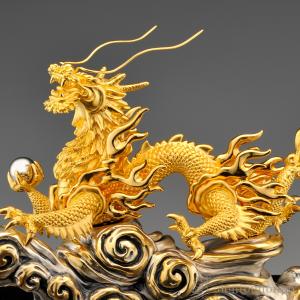 純金 青雲吉祥龍 C 180g ( 木札名入れ...の詳細画像1