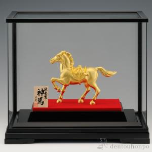 純金 神馬 B 40g ( 木札名入れ有料 高級 コレクション 美術品 工芸品 伝統 東京銀器（金工芸） 周年 創立 上場 竣工 開店 事務所移転 開業 プレゼント )