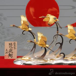 純金 瑞兆飛翔 彩色 320g ( 木札名入れ...の詳細画像2