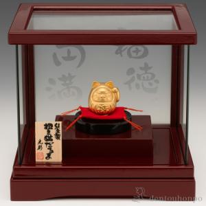 純金 招き猫だるま 7g ( 木札名入れ有料 高級 コレクション 美術品 工芸品 伝統 東京銀器（金工芸） 周年 創立 上場 竣工 開店 事務所移転 開業 )