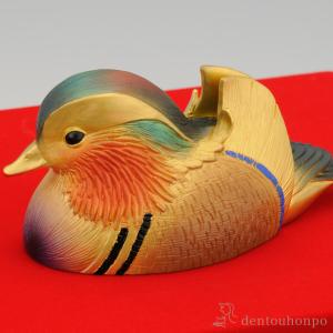 純金 おしどり 彩色 45g ( 木札名入れ有...の詳細画像1