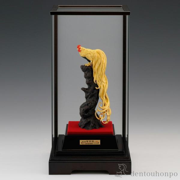 純金 尾長鶏 彩色 80g ( 木札名入れ有料 高級 コレクション 美術品 工芸品 伝統 東京銀器（...