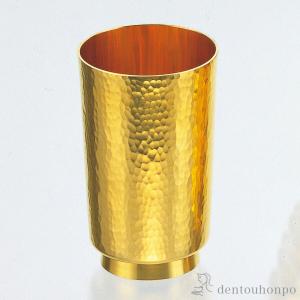 純金 湯呑 鎚目 大 200g ( 木札名入れ有料 高級 コレクション 美術品 工芸品 伝統 東京銀器（金工芸） 周年 創立 上場 竣工 開店 事務所移転 開業 )