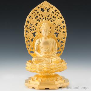 純金 阿弥陀如来 80g ( 木札名入れ有料 仏壇 寺院 仏様 日本 仏具 東京銀器（金工芸） 法要 メモリアル 法事 祈念 弔事 寄進 奉納 開店 事務所移転 開業 )