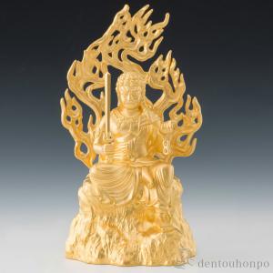 純金 不動明王 75g ( 木札名入れ有料 仏壇 寺院 仏様 日本 仏具 東京銀器（金工芸） 法要 メモリアル 法事 祈念 弔事 寄進 奉納 開店 事務所移転 開業 )