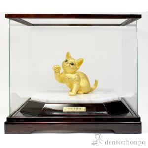 純金 幸猫 140g ( 高級 コレクション 美術品 工芸品 伝統 東京銀器（金工芸） 周年 創立 上場 竣工 開店 事務所移転 開業 プレゼント お祝い お返し )