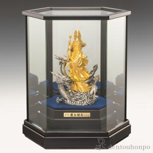 純金/銀製 龍上観音 純金75g ( 仏壇 寺院 仏様 日本 仏具 東京銀器（金工芸） 法要 メモリアル 法事 祈念 弔事 寄進 奉納 開店 事務所移転 開業 )