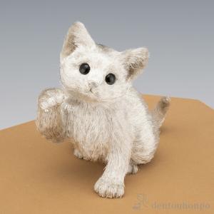 銀製 幸猫 140g ( 木札名入れ有料 高級...の詳細画像2