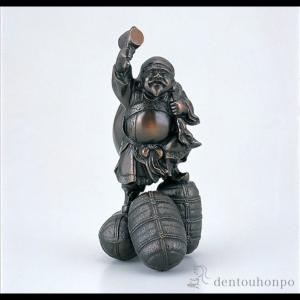 大黒様の置物／三俵大黒7号(古手色) 高岡銅器／送料無料 : 檜屋美術館