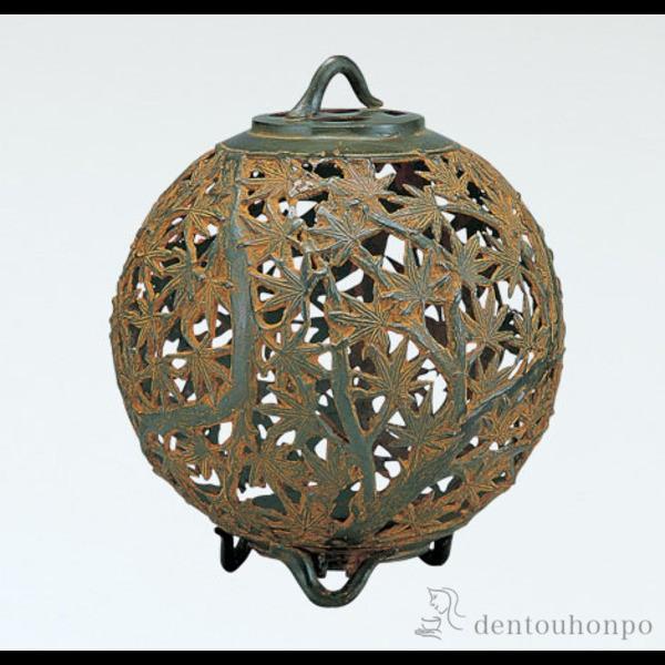 銅製 紅葉灯籠 クサリ付き ( 木札名入れ有料 灯篭 灯ろう 燈籠 とうろう 人気 高岡銅器 結婚 ...