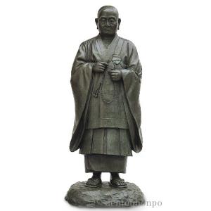 銅製 法然上人 60号 ( 木札名入れ有料 銅像 屋外 美術品 工芸品 伝統 高岡銅器 周年 創立 上場 竣工 開店 事務所移転 開業 プレゼント お祝い お返し お礼 )