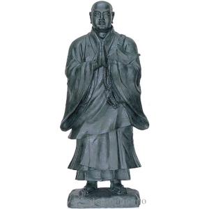 銅製 日蓮聖人 64号 ( 木札名入れ有料 銅像 屋外 美術品 工芸品 伝統 高岡銅器 周年 創立 上場 竣工 開店 事務所移転 開業 プレゼント お祝い お返し お礼 )