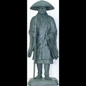 銅製 親鸞聖人 65号 ( 木札名入れ有料 銅像 屋外 美術品 工芸品 伝統 高岡銅器 周年 創立 上場 竣工 開店 事務所移転 開業 プレゼント お祝い お返し お礼 )