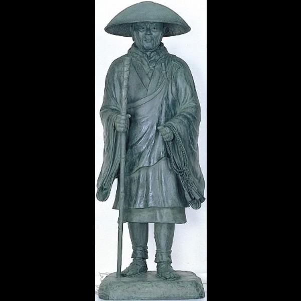 銅製 親鸞聖人 80号 ( 木札名入れ有料 銅像 屋外 美術品 工芸品 伝統 高岡銅器 周年 創立 ...